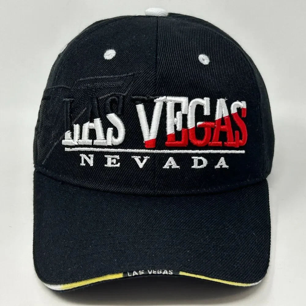 Las Vegas Nevada Hat Baseball Cap Black Casino Gambling Travel Tourist Strapback